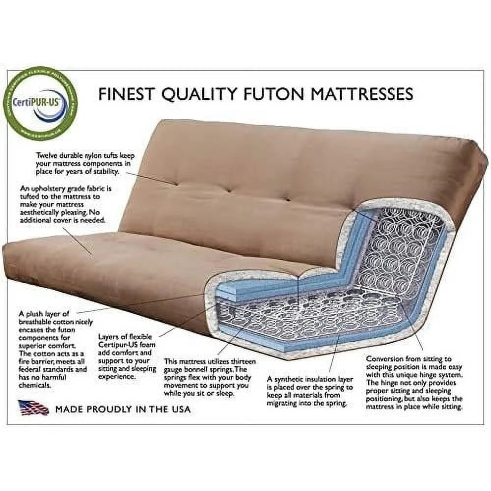 Full Size Linen Futon Mattress Replacement Y25378