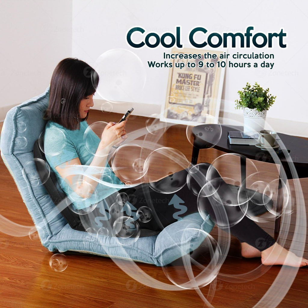 Black 12V Adjustable Cooling Car Seat Cushion X4443