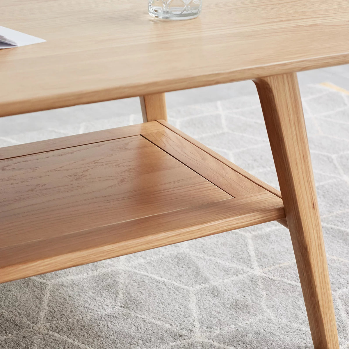 Solid Wood Coffee Table with Storage Shelf D33291