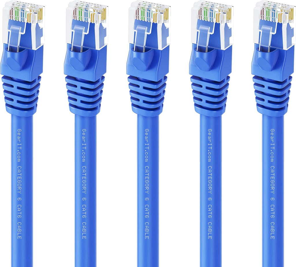 Cat 6 Ethernet Cable 100 ft (5-Pack) Blue F14826