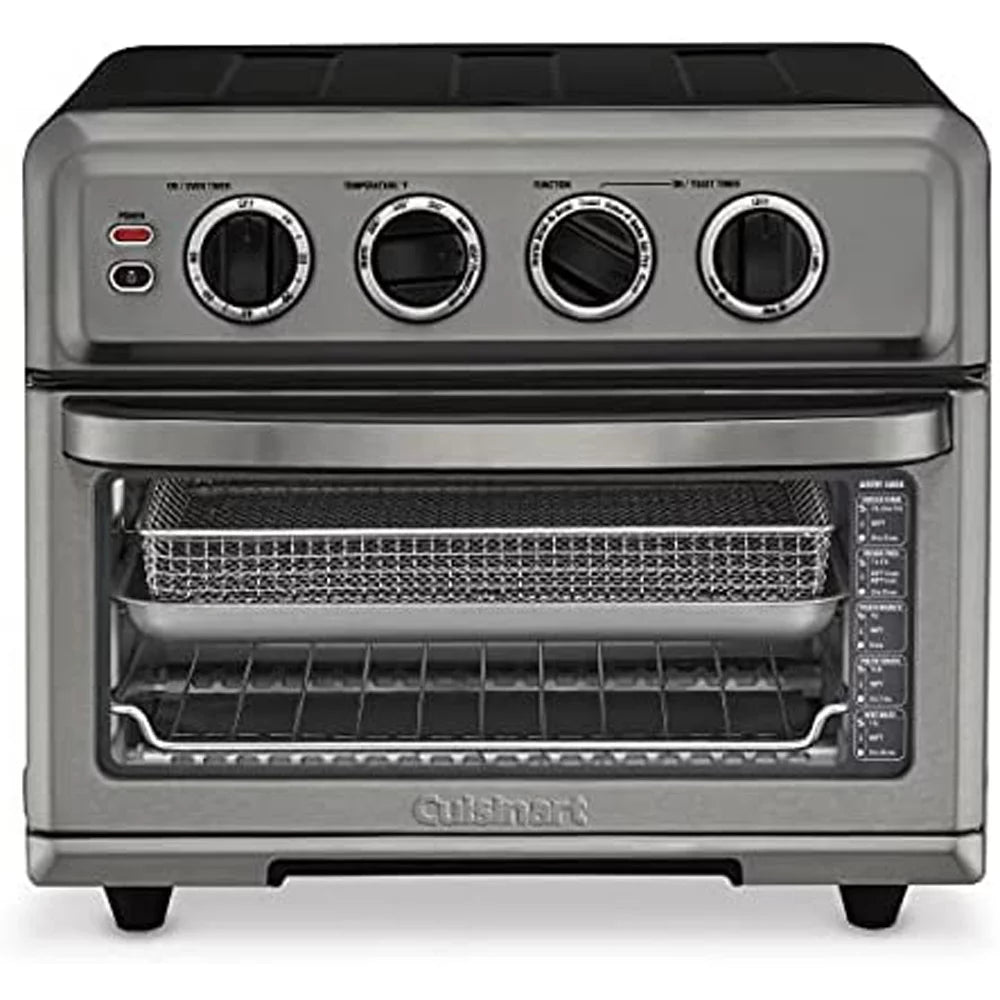 Black Stainless Steel AirFryer Toaster Oven with Grill and 6-Piece Steak Knife Set S9536