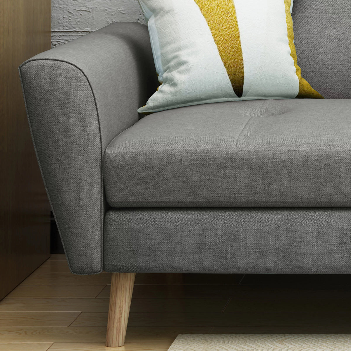 Gray Fabric Tufted Sofa Chat Set J987201