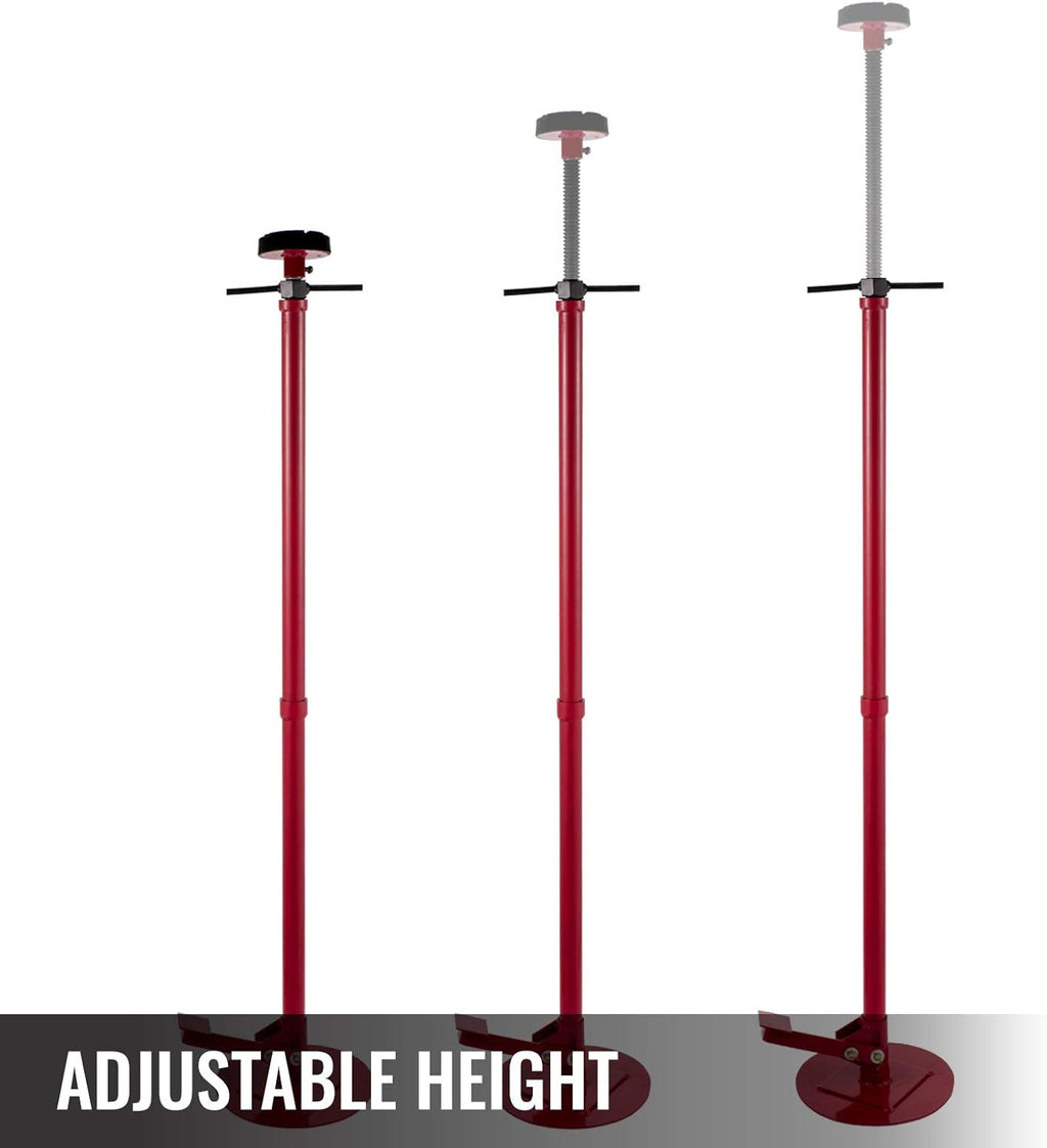Underhoist Stand 3/4 Ton Capacity Pole Jack Heavy Duty Jack Stand Car Support Jack Lifting from 1.5 m to 2.0 m, Round Base, with Pedal, Red Pack of 2 R670