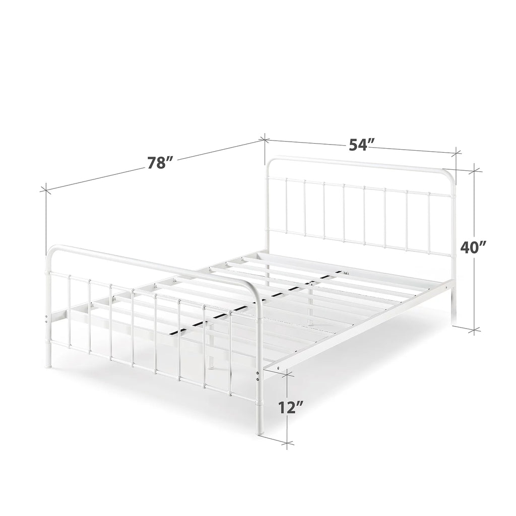 White Full Metal Platform Bed Frame U972151