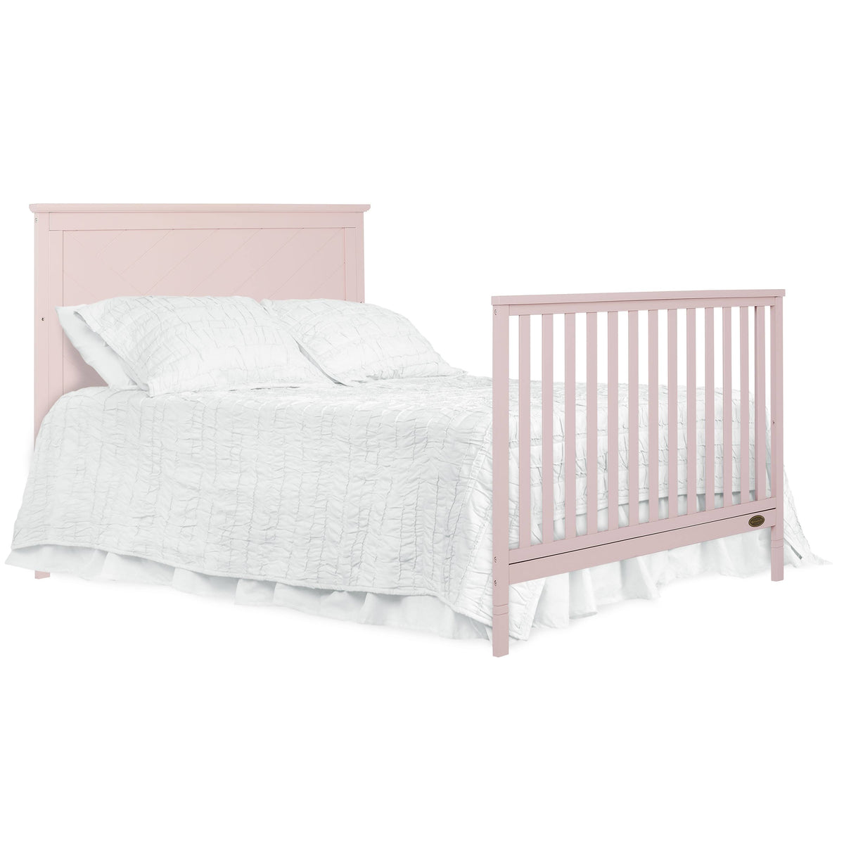 Blush Pink 5 in 1 Convertible Crib J572