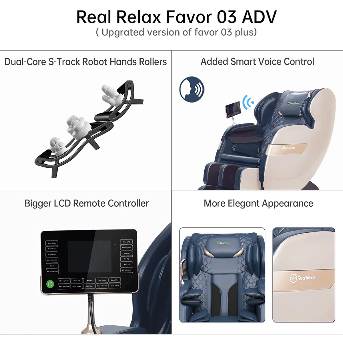 Blue Zero Gravity Shiatsu Massage Chair H15875