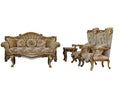 Golden Brown & Silver Wood Trim Sofa Set 3 B367