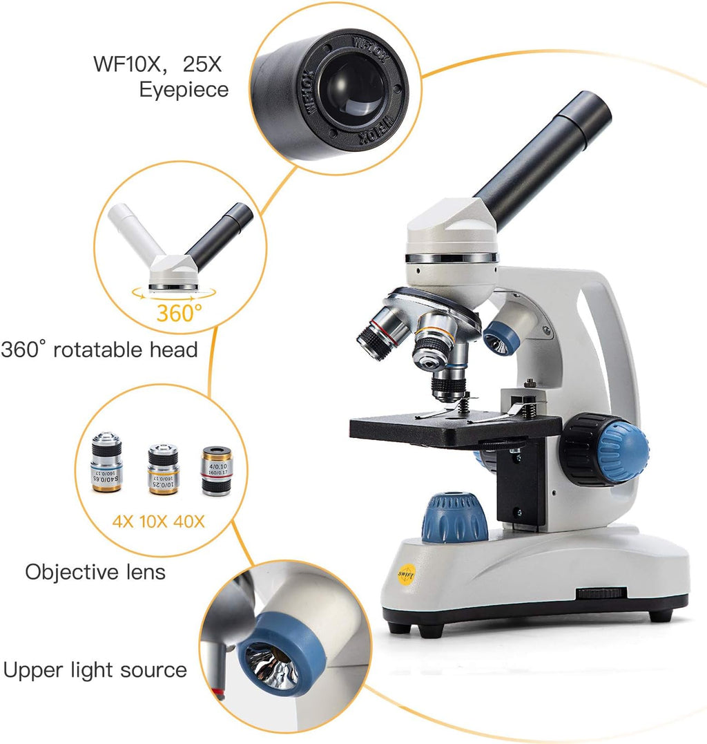 Compound Student Microscope, 40X-1000X, Monocular Head J24667