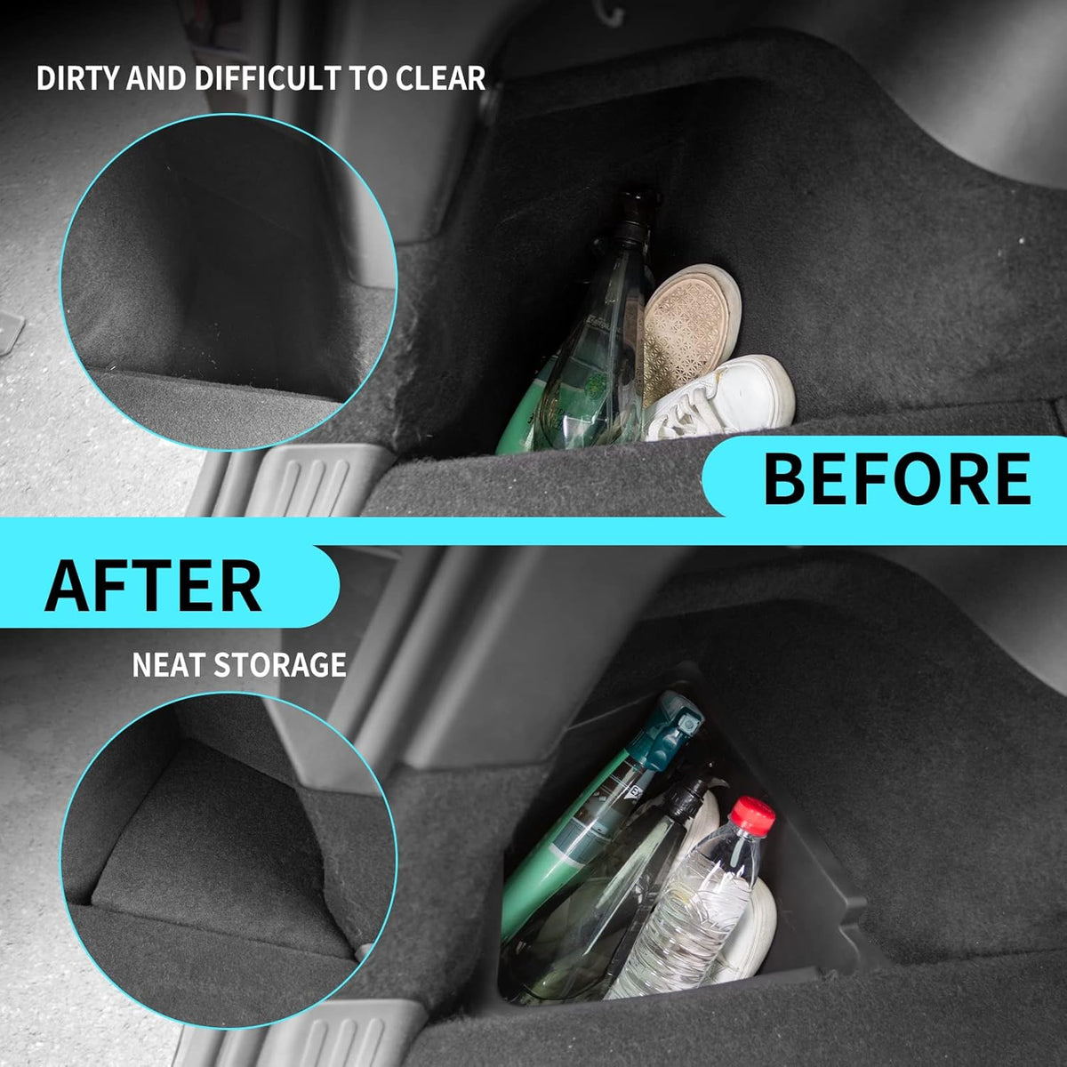 Tesla Model Y Rear Trunk Organizer Storage Box Side Storage Packets Trunk Bins Y29104
