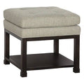Rustic Almond Tufted Square Ottoman with Storage Q4991