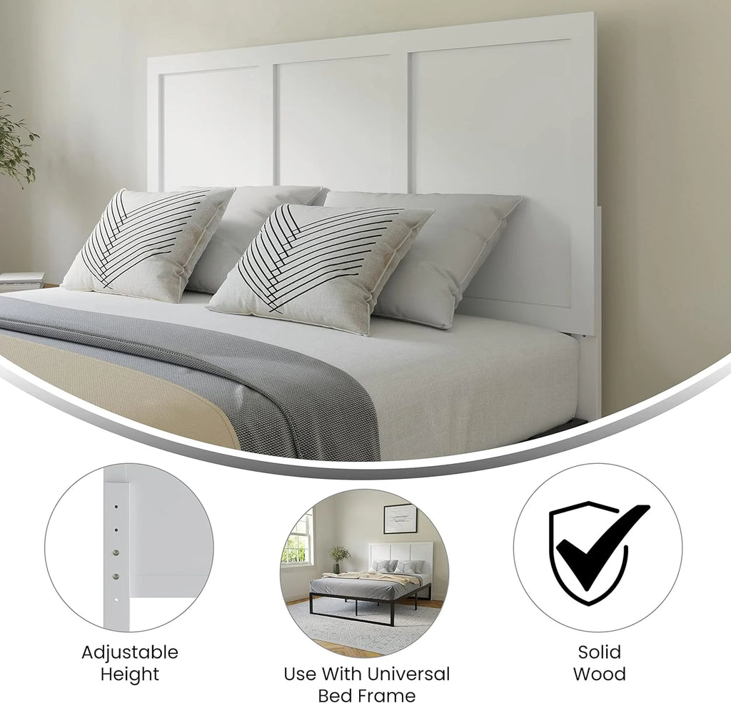White Wooden Adjustable Headboard Z8025