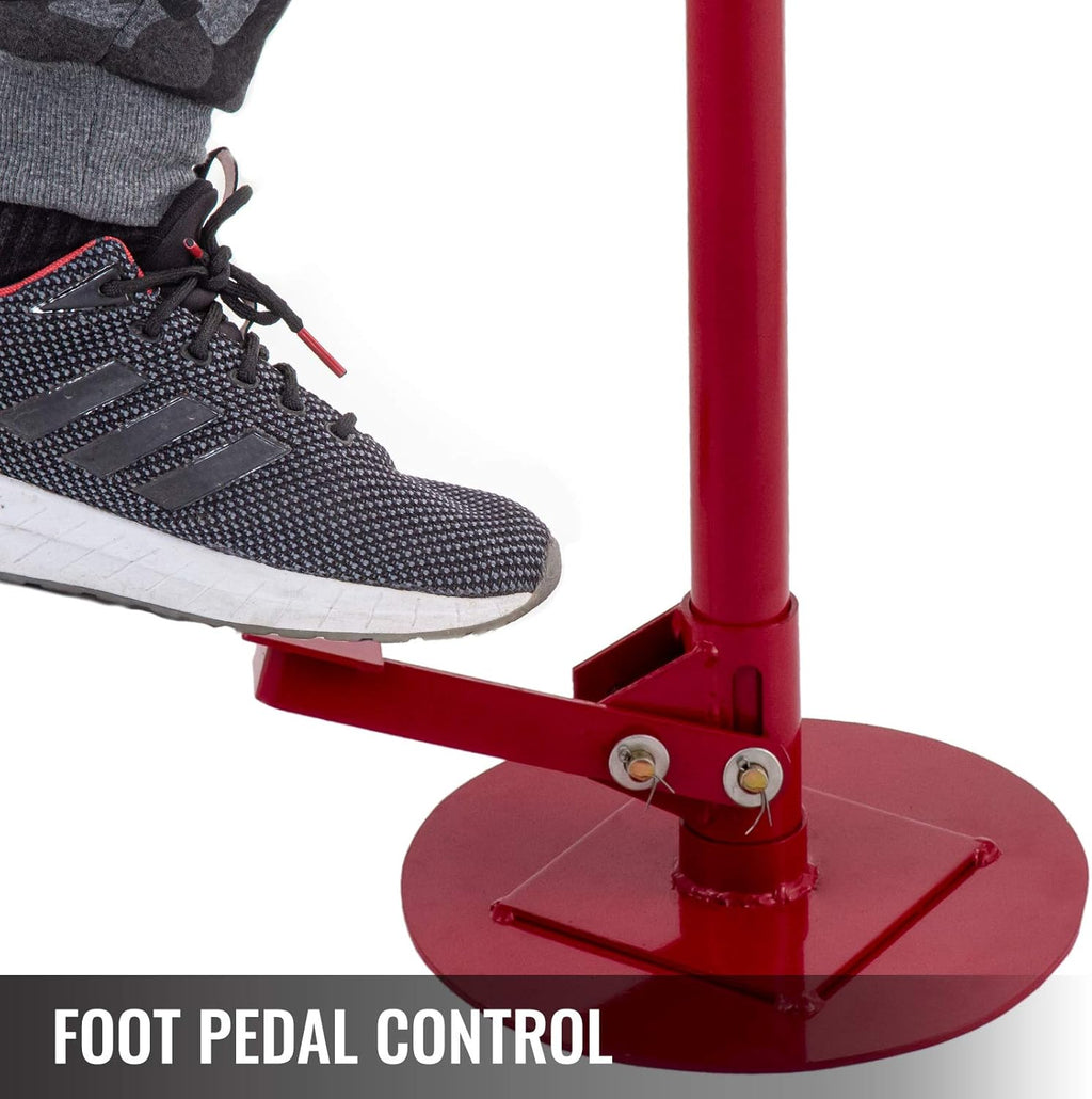Underhoist Stand 3/4 Ton Capacity Pole Jack Heavy Duty Jack Stand Car Support Jack Lifting from 1.5 m to 2.0 m, Round Base, with Pedal, Red Pack of 2 R670