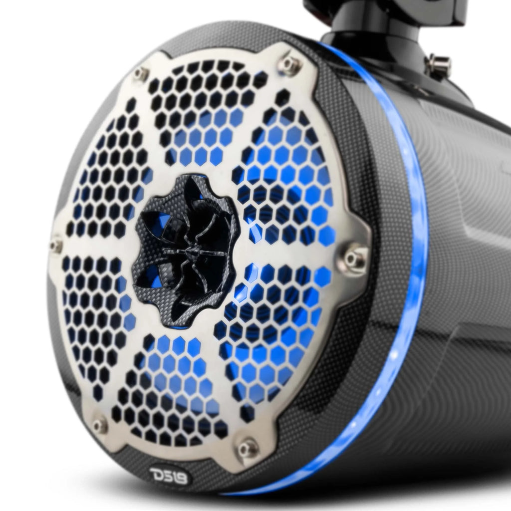 Black Carbon 8" 2-Way Wakeboard Pod Tower Speakers with RGB Lights I726158