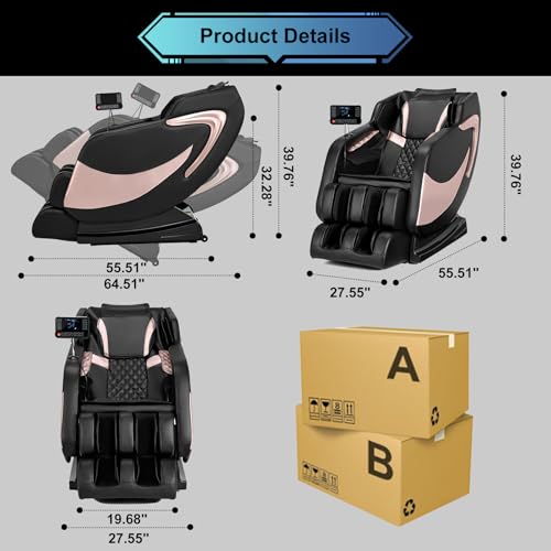 Zero Gravity Full Body Massage Chair with Shiatsu Heating Airbags D702