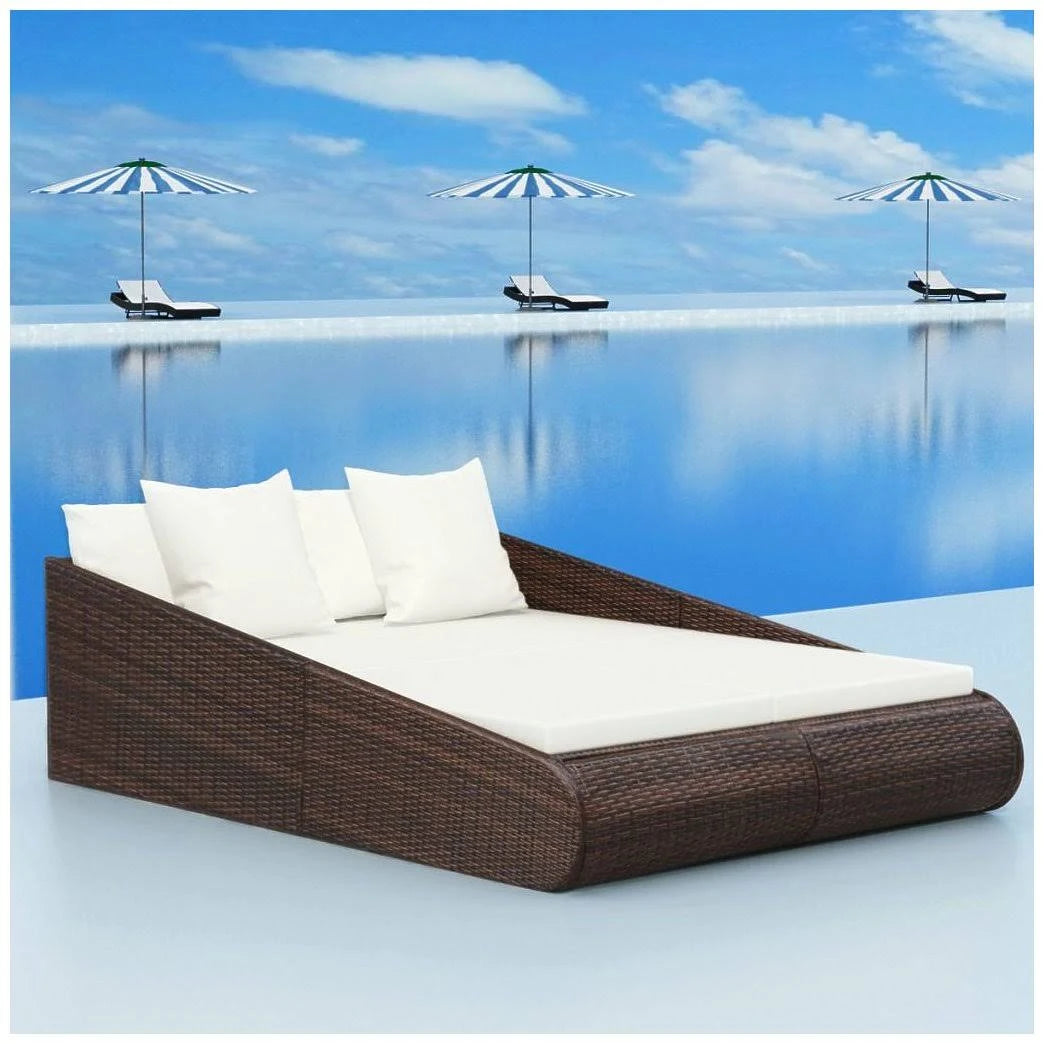 Brown Poly Rattan Daybed A779