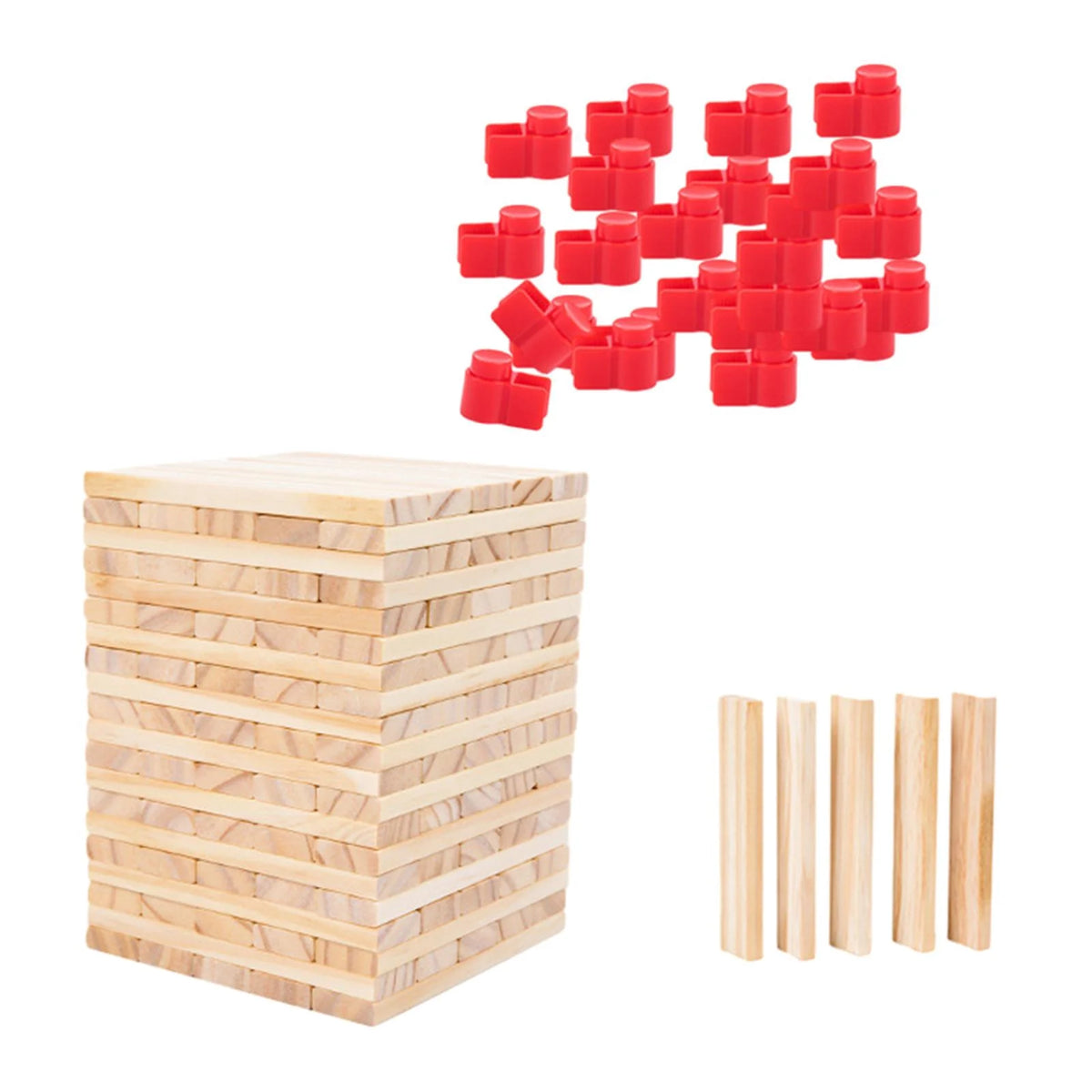 100 Pieces Wooden Blocks Stacking Game Building Kits Board Games W4936