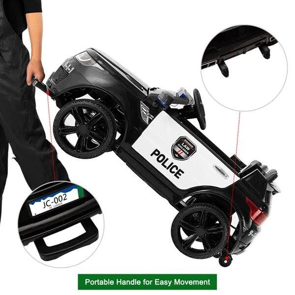 12V Kids Police Ride on Car Electric Cars 2.4G Remote Control LED Flashing Light Y4102
