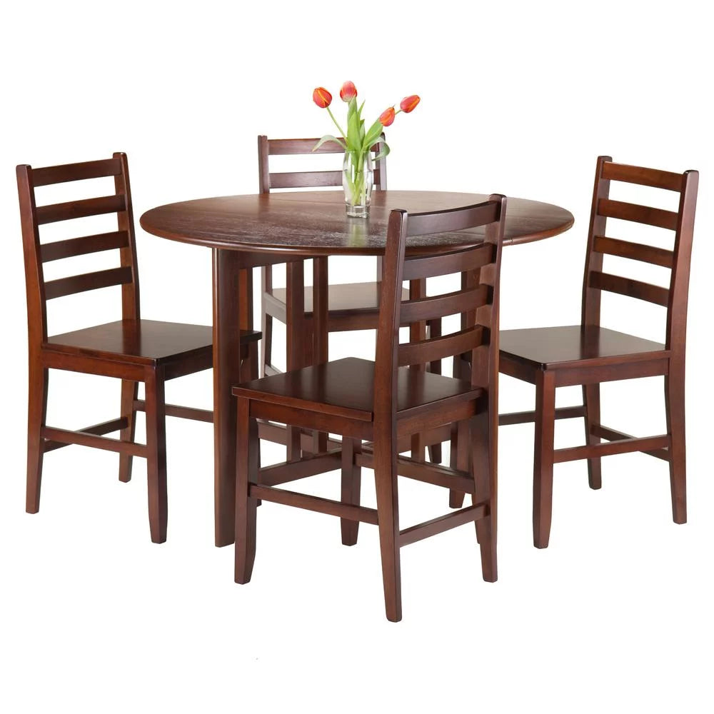 5 Pc Walnut Drop Leaf Dining Set S36192