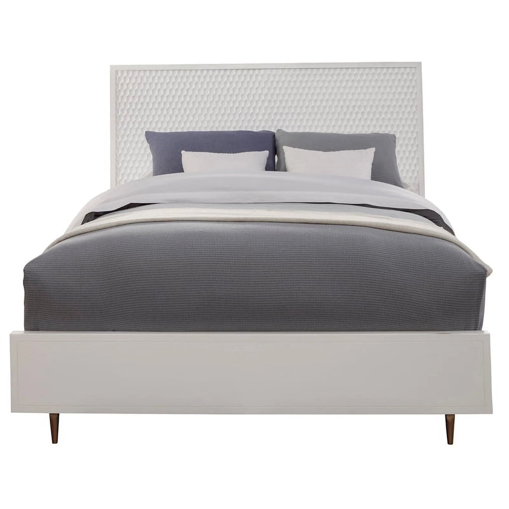 White Full Panel Bed & Bedroom Vanity 2-Piece Set I745309