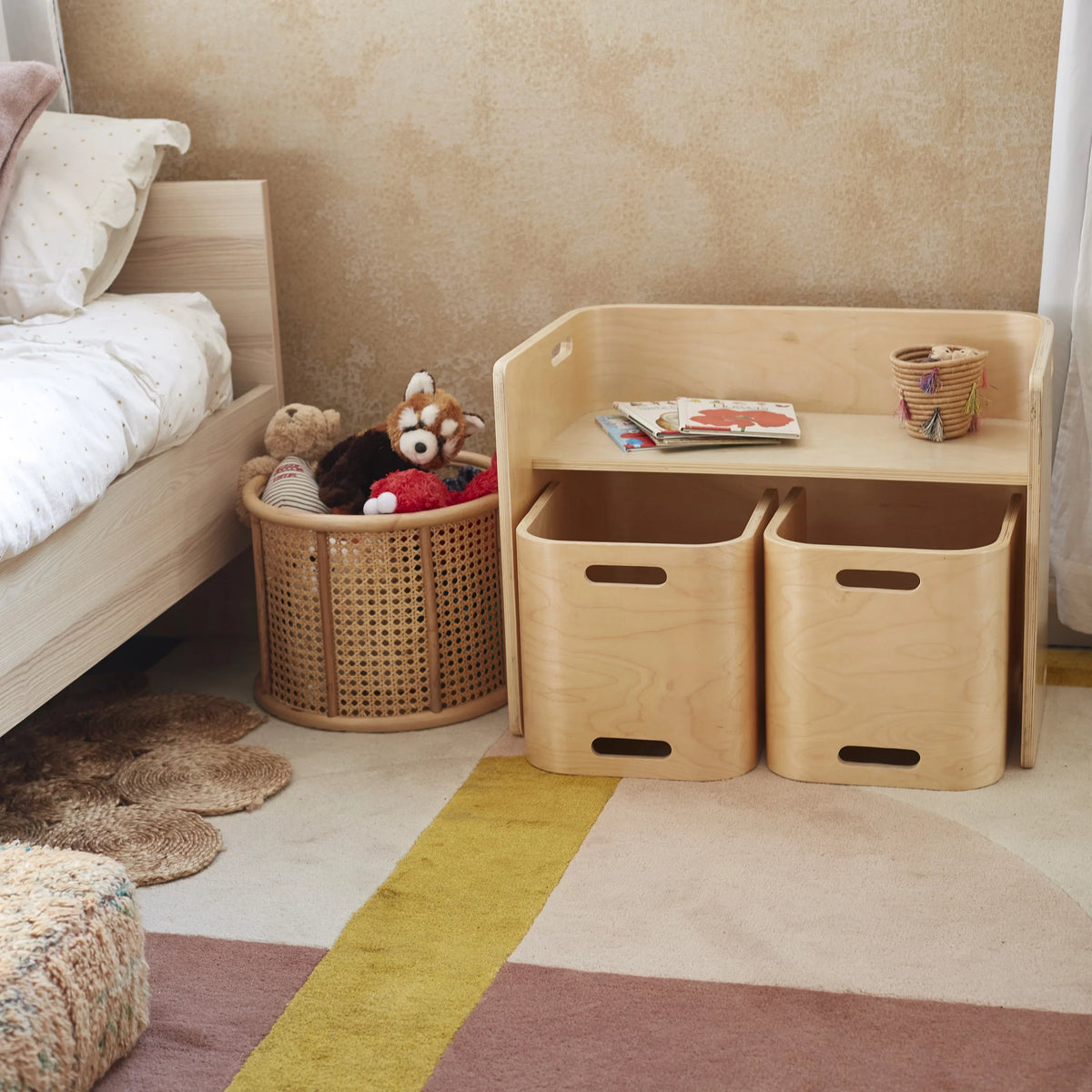 Bentwood Table and Chair Set, Natural, 3-Piece P862575