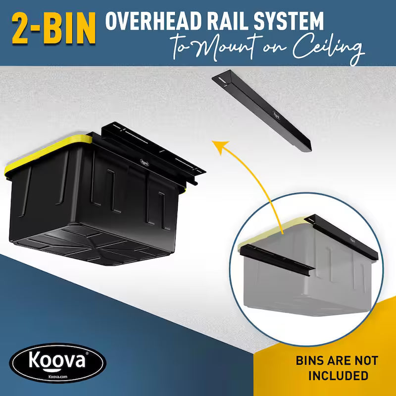 Black Adjustable Height Overhead Garage Ceiling Mounted Storage Unit U94727