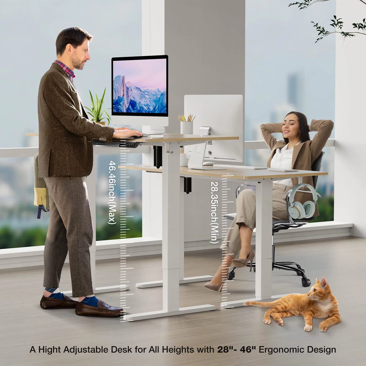 Height Adjustable Electric Standing Desk 40 x 24 Inches I6114