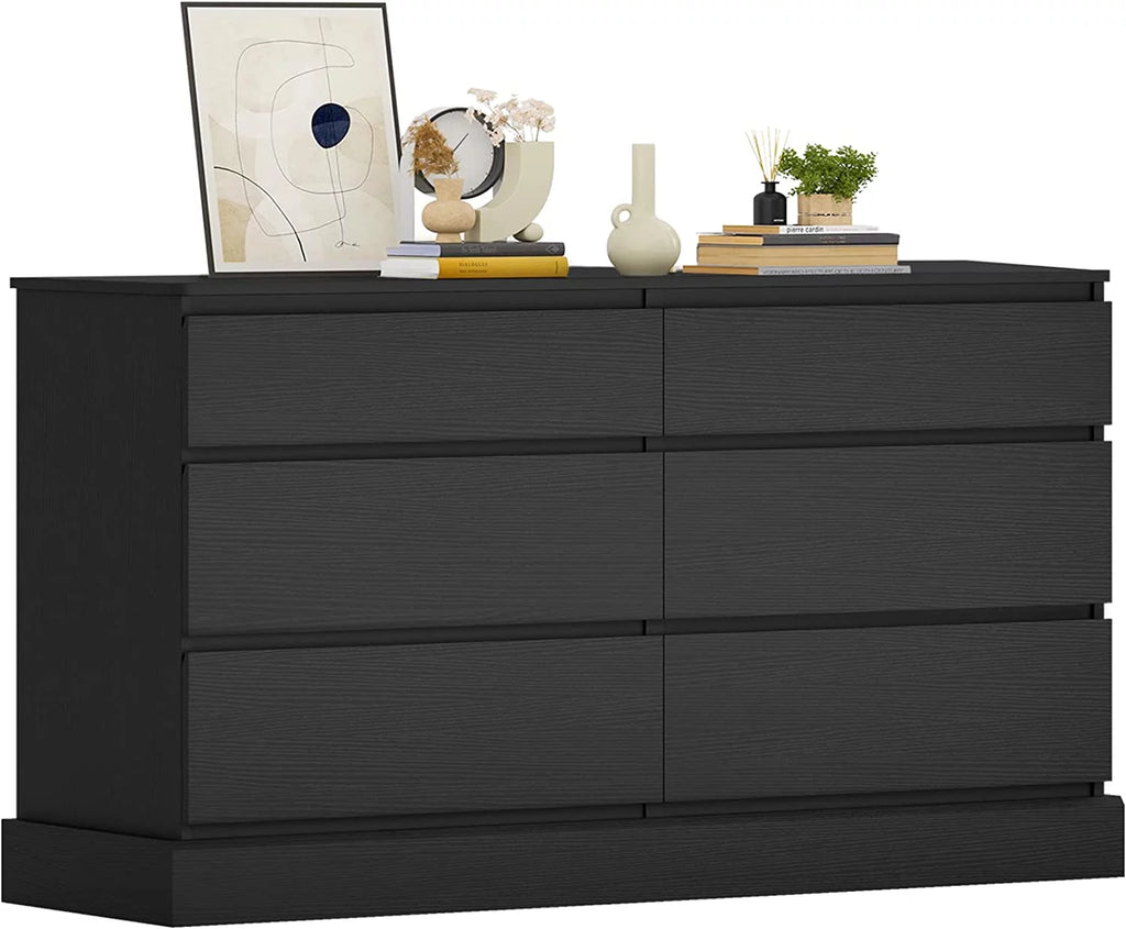 Black 6 Drawer Double Dresser L739531