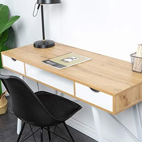 White Computer Desk with 2 Drawers N1305