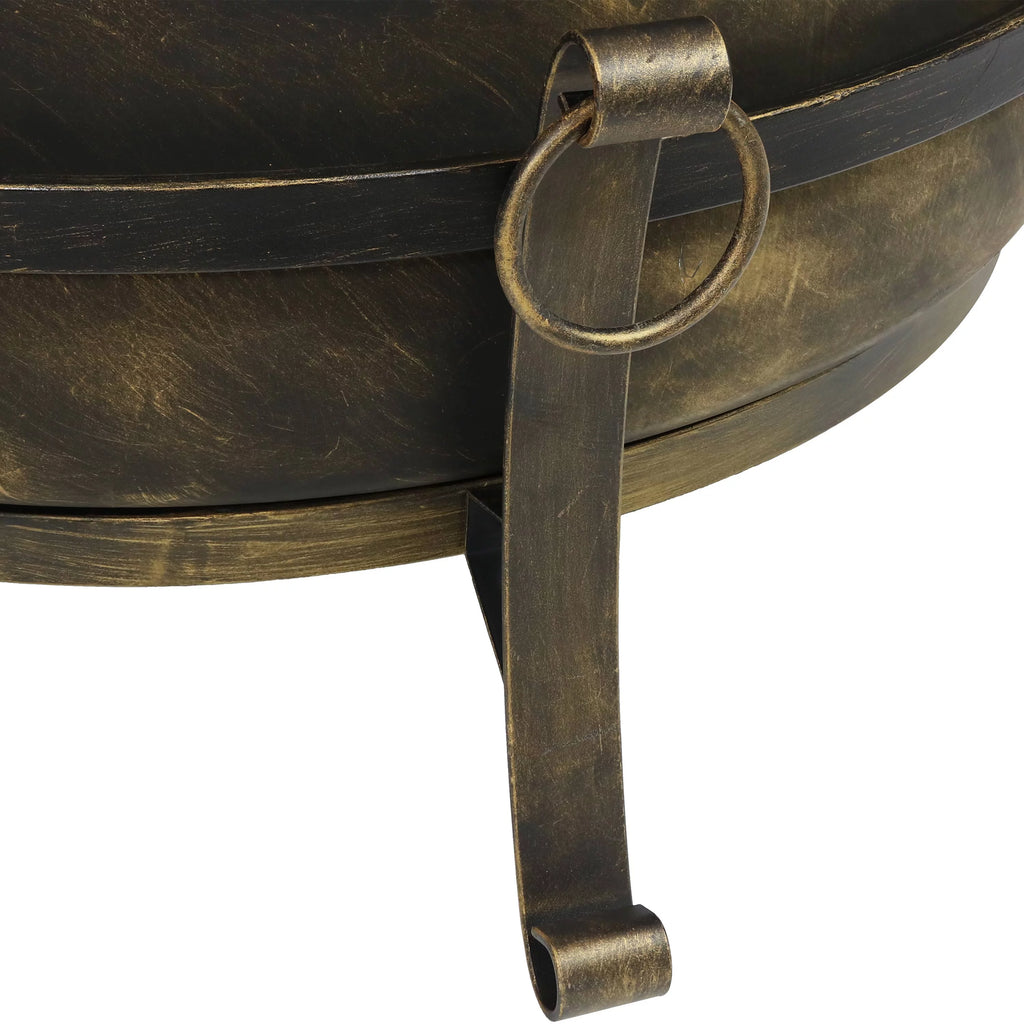 Outdoor Cauldron Fire Pit with Spark Screen Y544