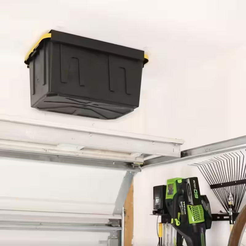 Black Adjustable Height Overhead Garage Ceiling Mounted Storage Unit U94727
