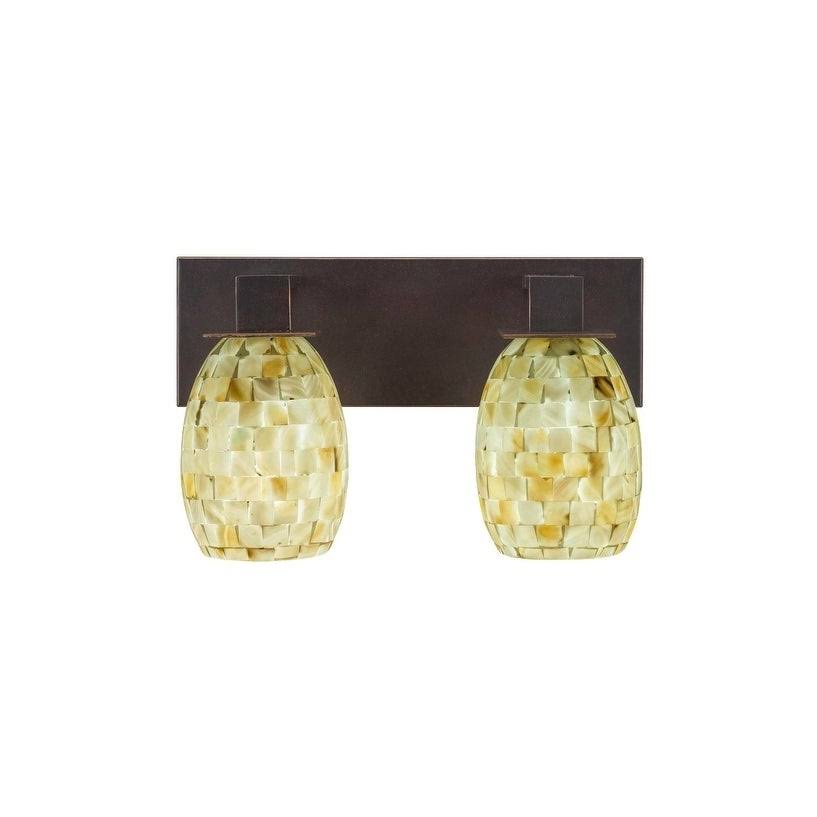 Two Light Bath Bar Dark Granite Finish with White Muslin Glass B330747