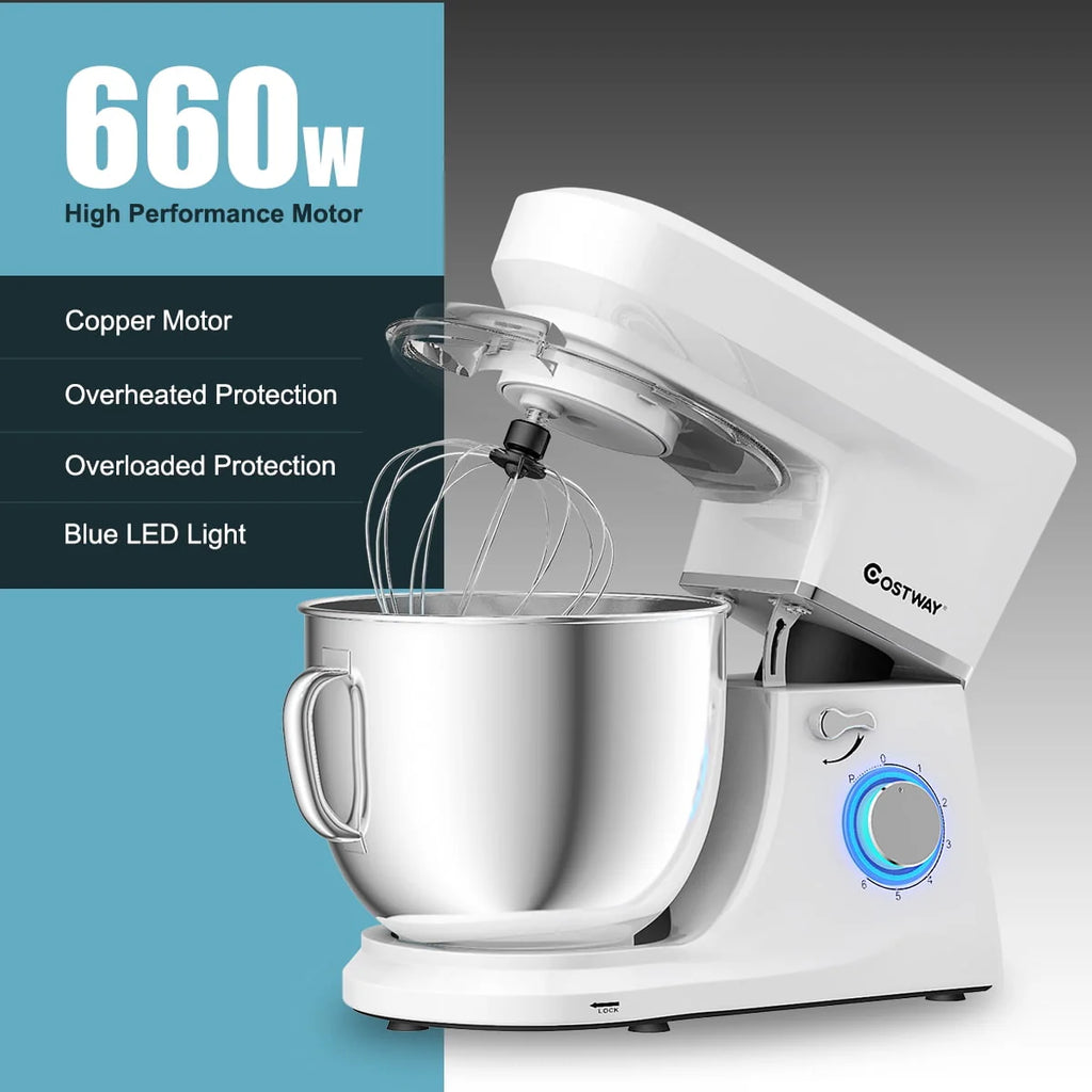 7.5 Qt 6 Speed 660W Tilt-Head Stand Mixer White M580351