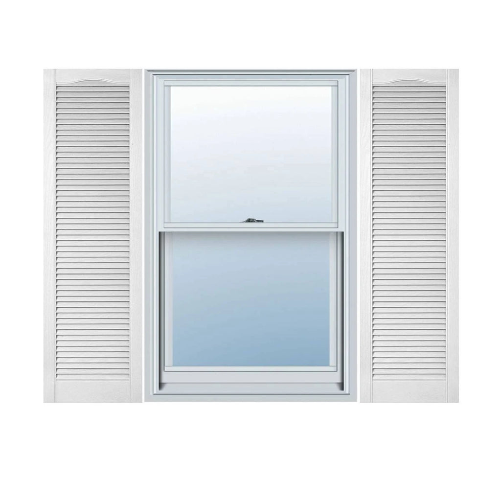 12 inchw x 62 inchh Bright White Vinyl Open Louver Shutters Per Pair T93017