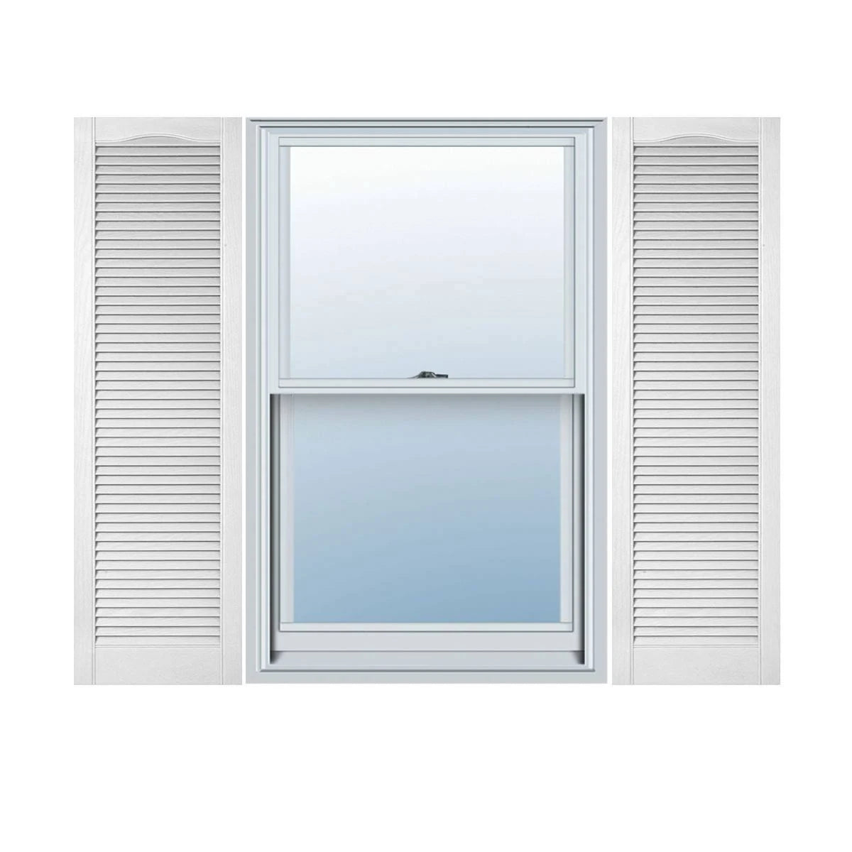 12 inchw x 62 inchh Bright White Vinyl Open Louver Shutters Per Pair T93017