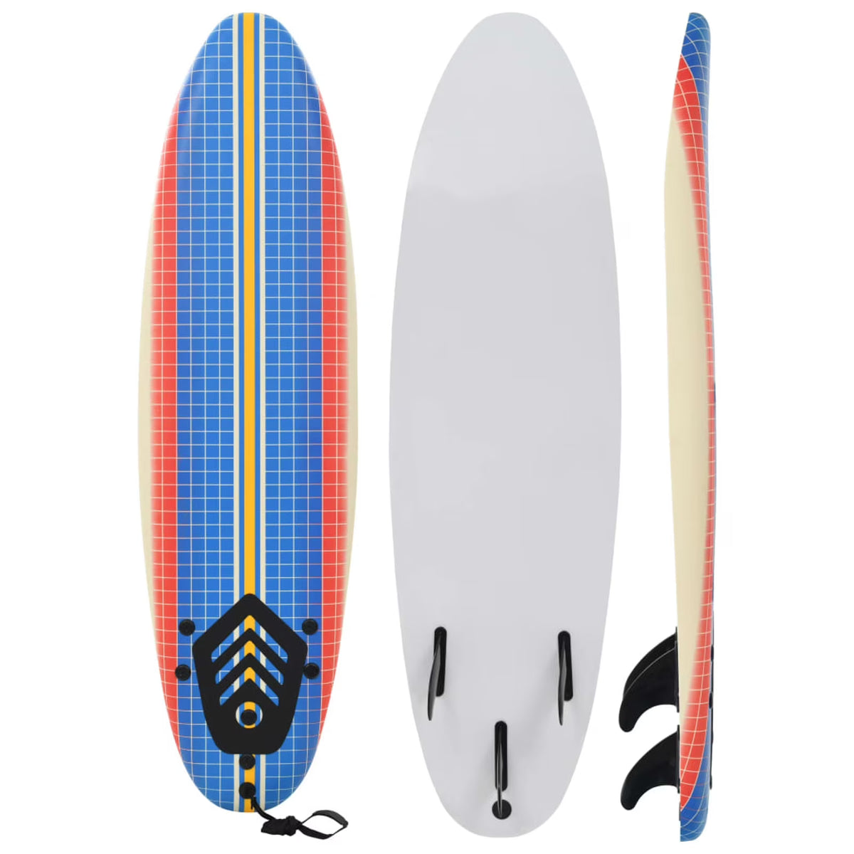 Surfboard with Leash and Plastic Fins N1861