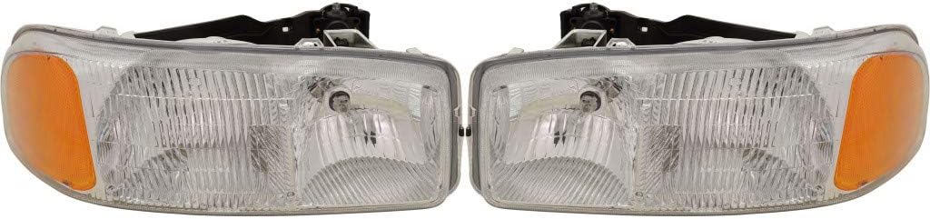 Headlight Assembly Pair for GMC Sierra 1500 1999-2006 X755