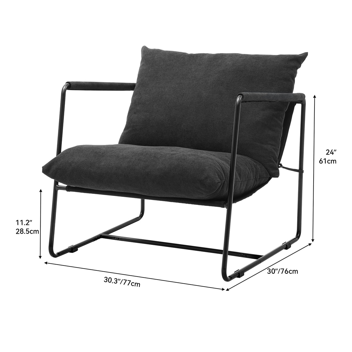 Dark Grey Linen Accent Chair Z802707