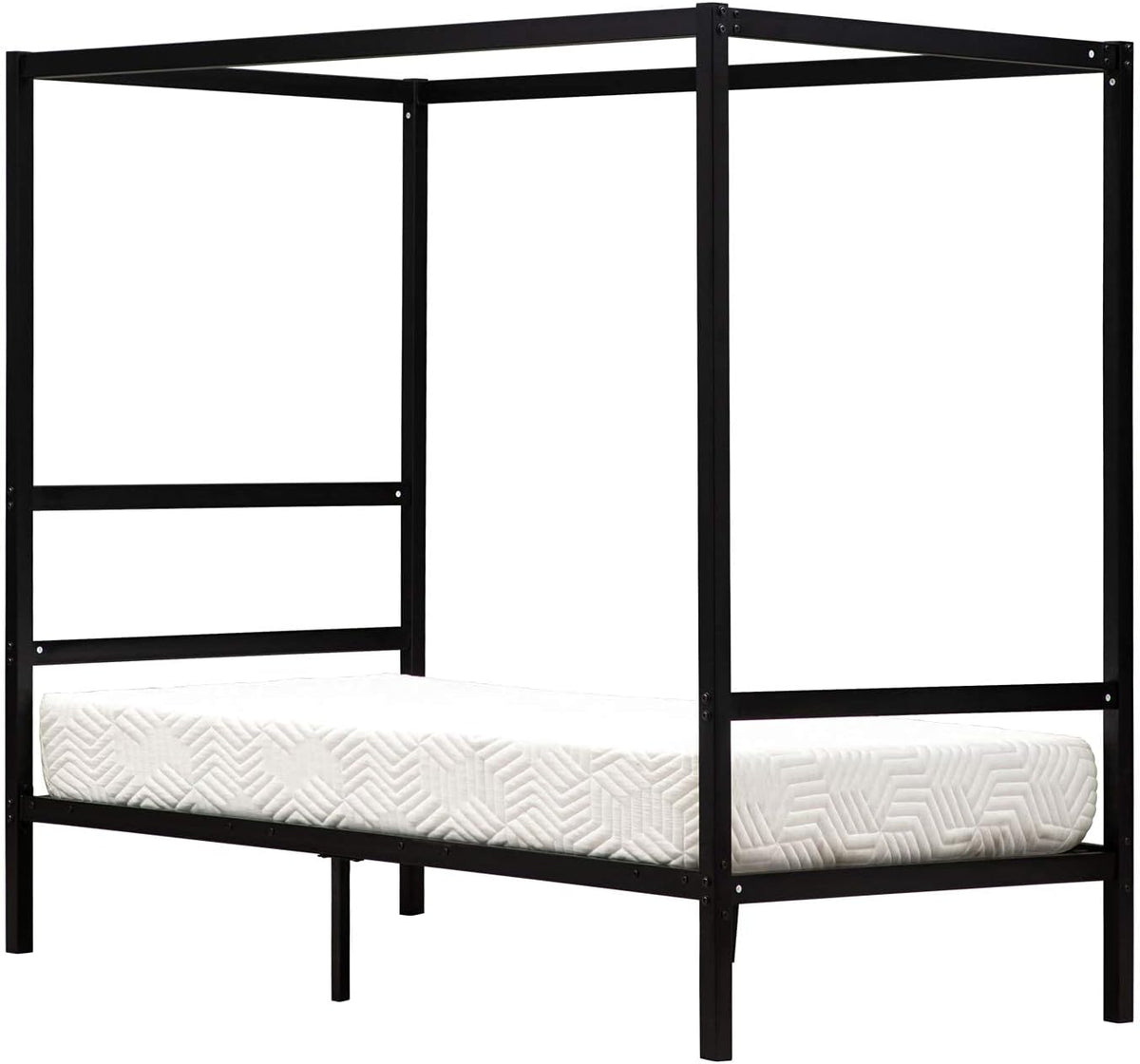 Black Twin Size Canopy Bed Frame Y8331