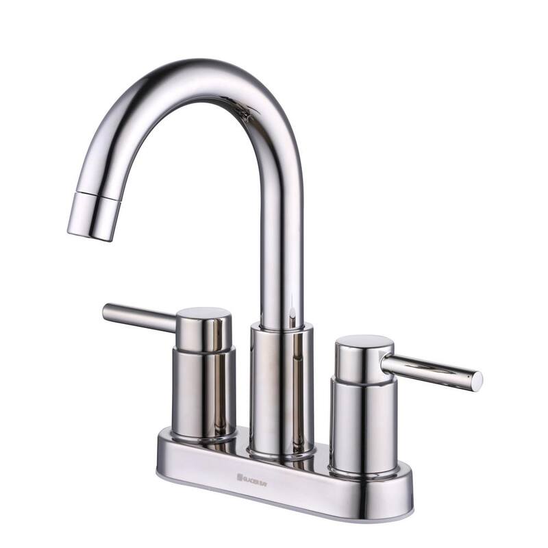4 in. Centerset Double Handle High-Arc Bathroom Faucet in Polished Nickel E2116