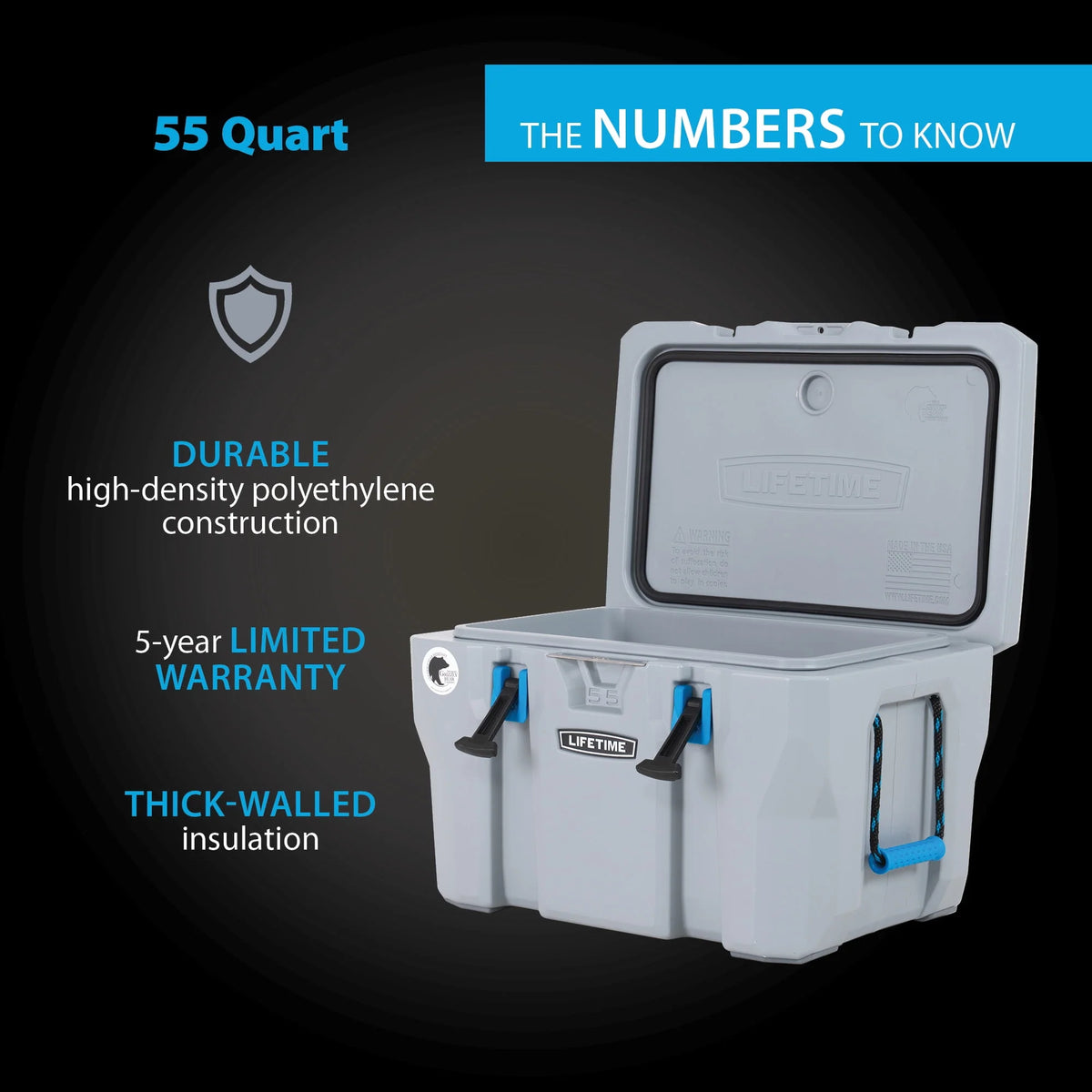 55 Quart High Performance Polyethylene Cooler Q471