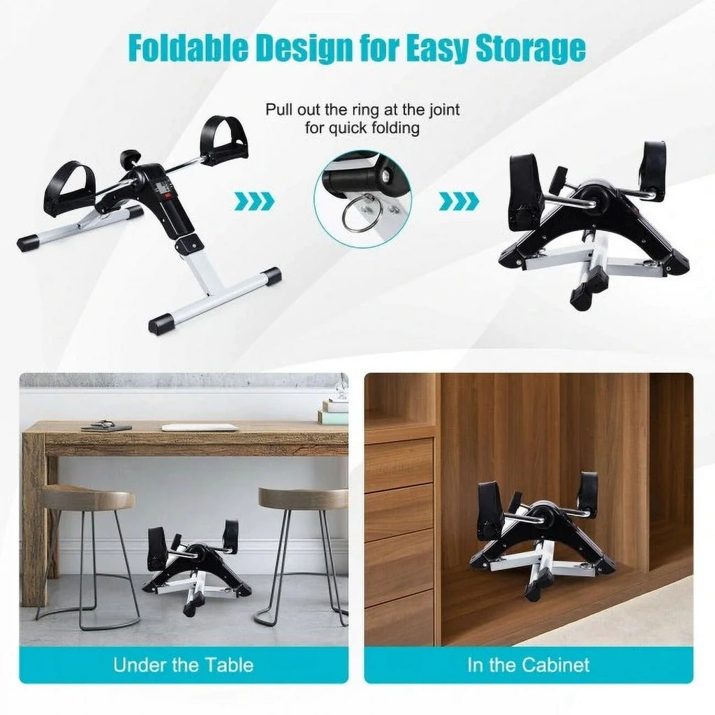 Folding Pedal Exercise Bike with Electronic Display B4324