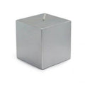 Metallic Silver Square Pillar Candle, Set of 12 V6038
