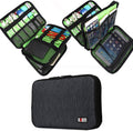 Black Double Layer Electronics Accessories Travel Organizer Bag D805
