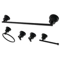 5pc Matte Black Bathroom Accessory Set D7355