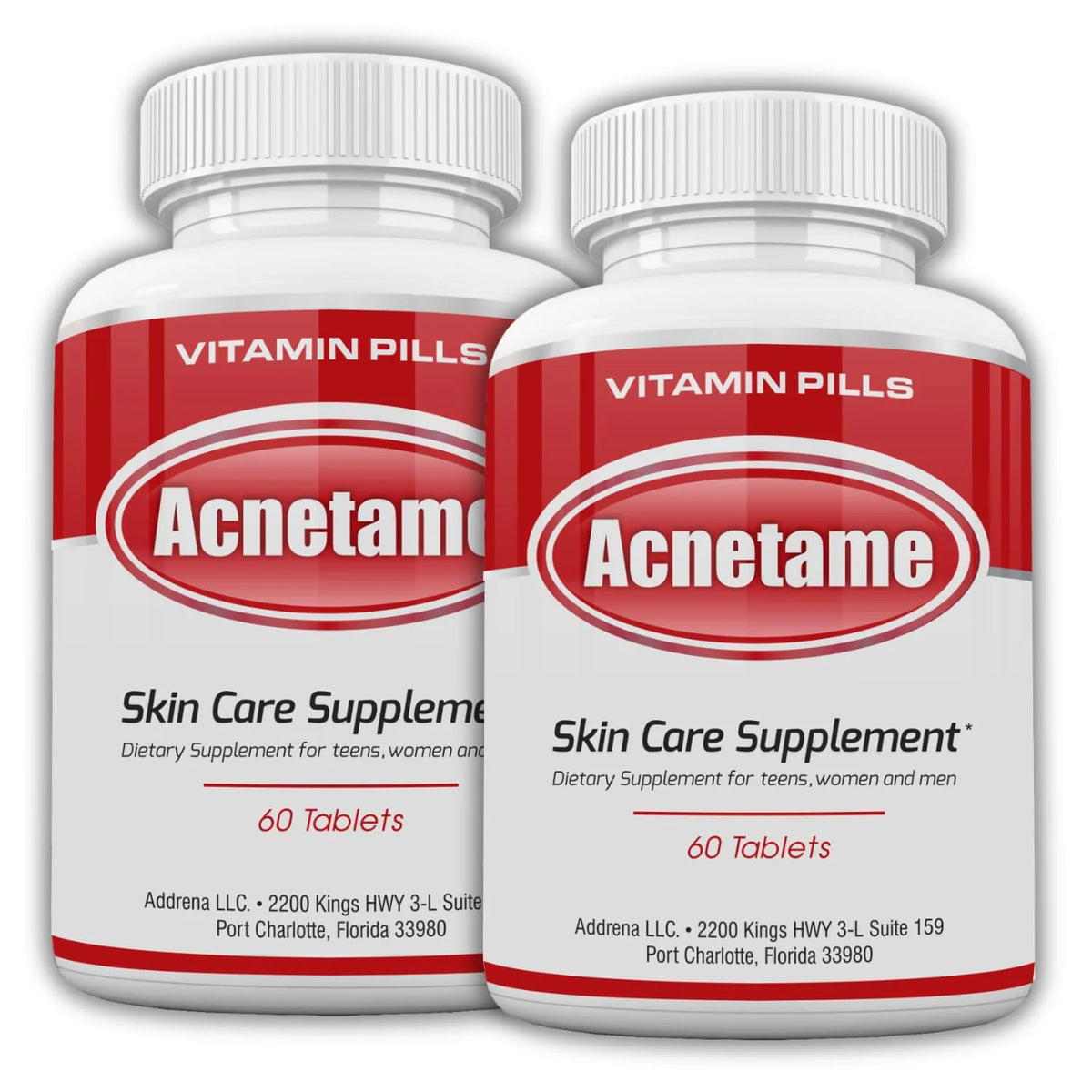 Acne Pills 2 Pack 120 Pills Vitamin Supplements H553
