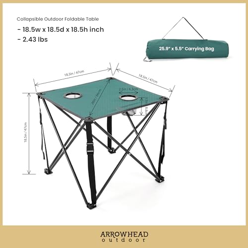 26” Heavy-Duty Portable Folding Camping Table with Carrying Case K362532