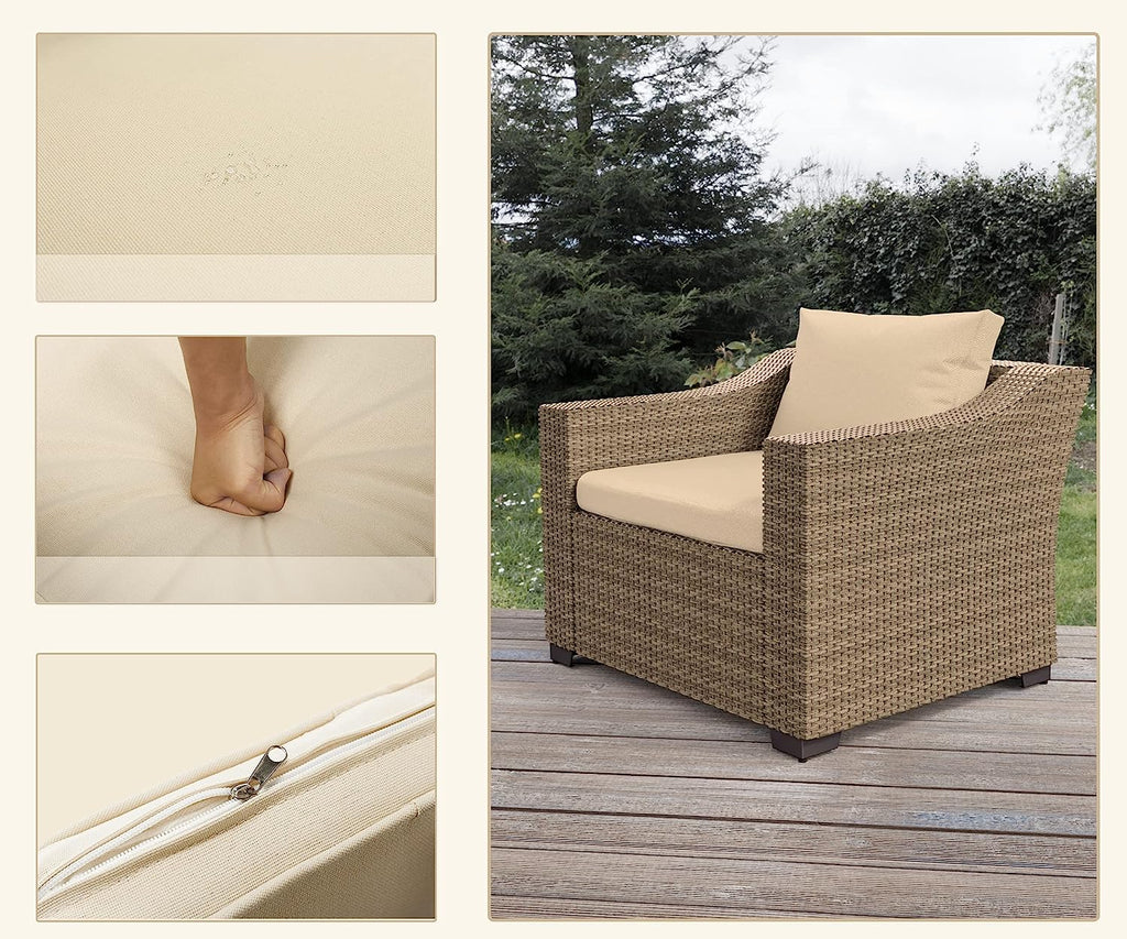 5-Piece Wicker Outdoor Sectional Sofa Set with Ottoman E919