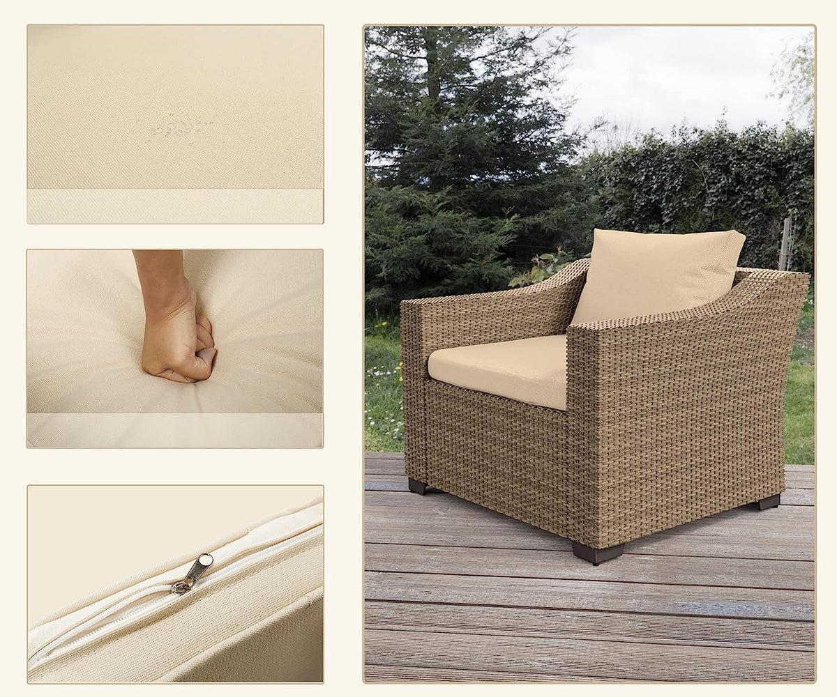 5-Piece Wicker Outdoor Sectional Sofa Set with Ottoman E919