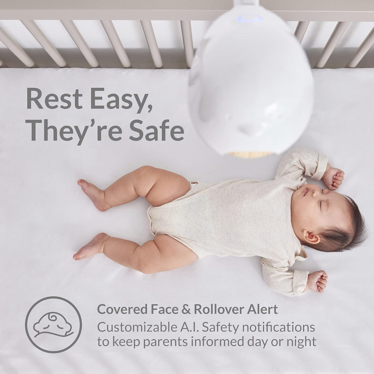Smart Baby Monitor with Wall Mount, 1080p HD Night Vision Camera, 2-Way Audio U32297