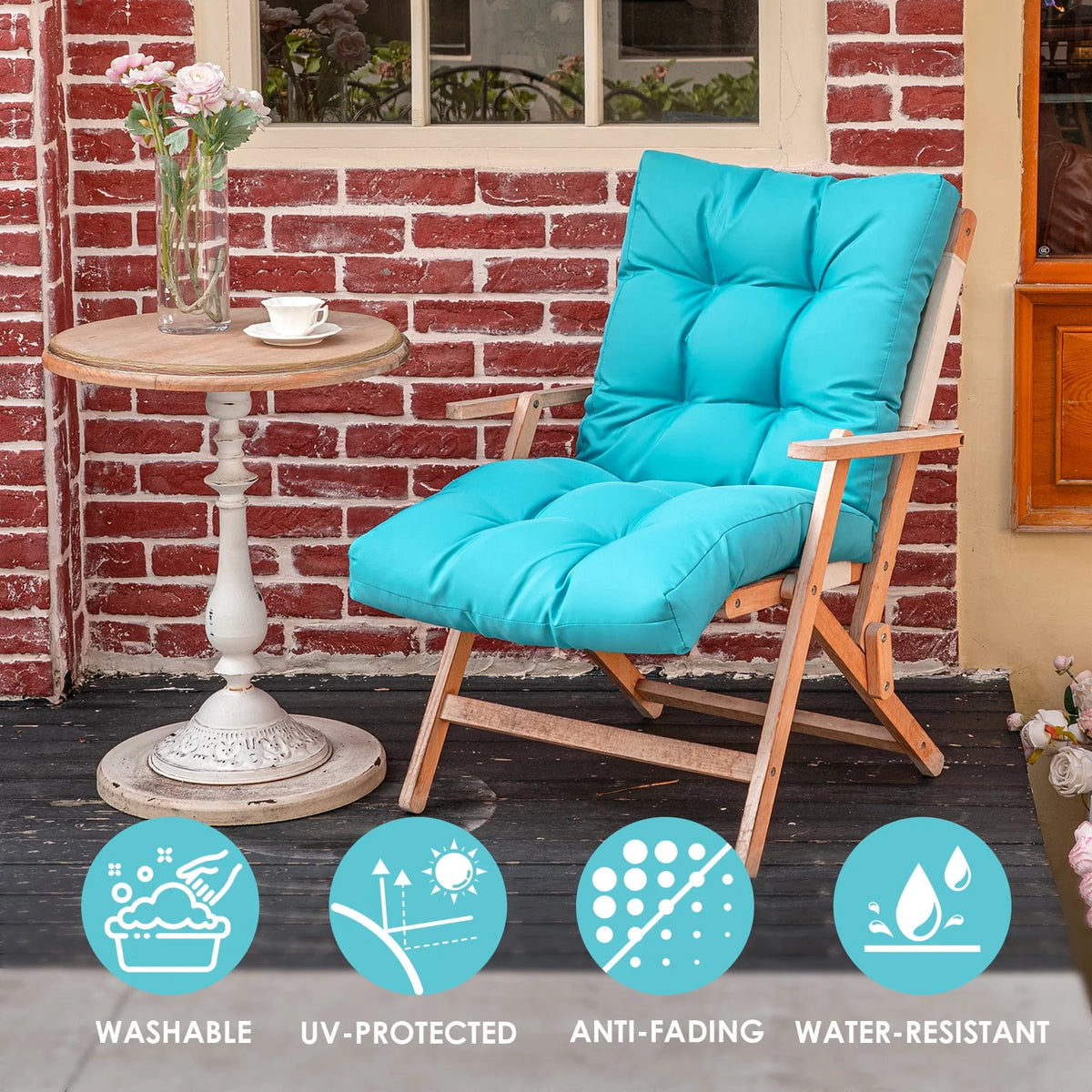 4pcs Non Slip Waterproof Outdoor Chair Cushion I531